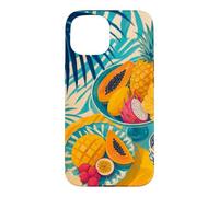 Custodia per iPhone 15 Tavolo da frutta tropicale sotto ombre di palma