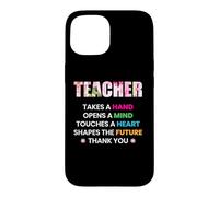 Custodia per iPhone 15 Teacher Flower Takes A Hand Thank You Funny School Teachers
