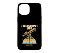 Custodia per iPhone 15 Telescopio Vita Vedere Far Retro Astronomia Stargazer