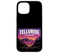 Custodia per iPhone 15 Telluride Colorado Retro Montagna Tramonto