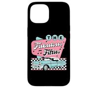Custodia per iPhone 15 The Fifties 1950s Car Music Checkerboard Rockabilly Sock Hop