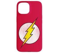Custodia per iPhone 15 The Flash Logo Distressed White & Yellow