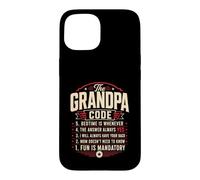 Custodia per iPhone 15 The Grandpa Code Family Rules I nipoti Scherzo umoristico