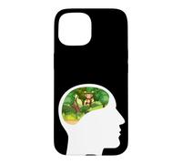 Custodia per iPhone 15 The Monkey Runs the Show giocoso, si appoggia all'umorismo