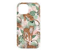 Custodia per iPhone 15 Tiger in Tropical Palms Safari Theme