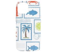 Custodia per iPhone 15 Timbro postale costiero del Mediterraneo Ocean Life Summer