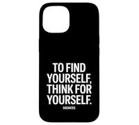 Custodia per iPhone 15 To find yourself Socrates frase di un filosofo
