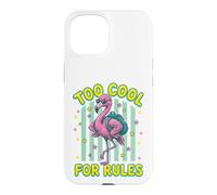 Custodia per iPhone 15 Too Cool For Rules Zaino con occhiali da sole fenicottero