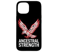 Custodia per iPhone 15 Totem nativo dell'aquila nativa della forza ancestrale del Pacifico nord-