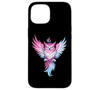 Custodia per iPhone 15 Transgender Owl Bird Trans Pride Flag Colors Tattoo Style