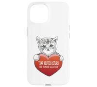 Custodia per iPhone 15 Trap Neuter Return (TNR) The Humane Solution gatto cuore amore