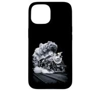 Custodia per iPhone 15 Treno a vapore che ruggisce nella notte