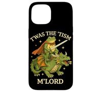 Custodia per iPhone 15 Twas The Tism M'Lord Frog Dragon Rider Fantasy Medievale