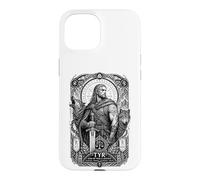 Custodia per iPhone 15 Tyr Norse God War Justice Wolf Rune Mitologia Arte