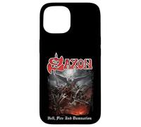 Custodia per iPhone 15 Ufficiale Saxon Hell Fire Heavy Metal band