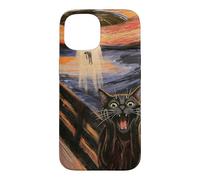 Custodia per iPhone 15 UFO Alien Fun Urlando Cat Art Parodia