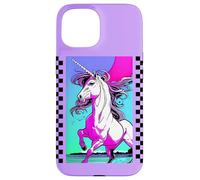 Custodia per iPhone 15 Unicorno surf retrò anni '90