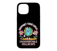 Custodia per iPhone 15 Uninhabitable Hellscape Divertente cambiamento climatico Meme Terra