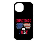 Custodia per iPhone 15 USA American Sunglass Christmas in July