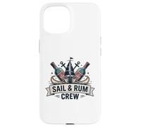 Custodia per iPhone 15 Vela e Rum Crew Divertente Sailing Captain Sailor
