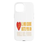 Custodia per iPhone 15 Vigile del Fuoco Cuore Battito Passione Fuego