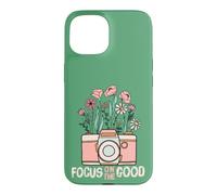 Custodia per iPhone 15 Vintage Focus On The Good Wildflower Camera Happy Thoughts