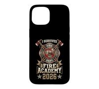 Custodia per iPhone 15 Vintage I Survived Fire Academy 2026 Firefighter