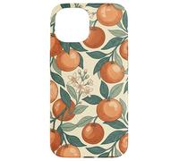 Custodia per iPhone 15 Vintage Orange Fruit and Blossom Botanical Pattern