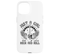 Custodia per iPhone 15 Vintage Retro Style Playing Music Guitar Forever Rock N Roll