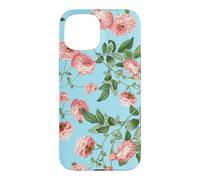 Custodia per iPhone 15 Vintage Rosa Rosa Rose Su Un Uovo Di Robin Sfondo Blu