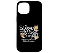 Custodia per iPhone 15 Vintage Silver Wood Camp The Great Outdoor Escursioni