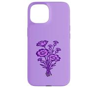 Custodia per iPhone 15 Viola Crepuscolo Fiore di campo Lilla Botanico Floreale Nature Design