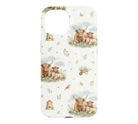 Custodia per iPhone 15 Vitelli di bestiame delle Highland Cottagecore Campagna Farm Life