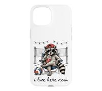 Custodia per iPhone 15 Vivo qui adesso Volleyball Raccoon