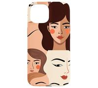 Custodia per iPhone 15 Volti femminili astratti Design moderno in stile minimalista