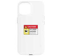 Custodia per iPhone 15 VR Player Gamer Hazard Warning Realtà virtuale (arte sul retro)