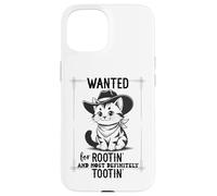 Custodia per iPhone 15 Wanted for Rootin Most Definitely Tootin Cowboy Cat Farting