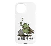 Custodia per iPhone 15 We Rise At Dawn Season Spooky Frog Meme Zombie Halloween