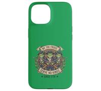 Custodia per iPhone 15 We The Frogs Serve No Kings 1776 Meme della milizia patriottica