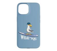 Custodia per iPhone 15 WHAT SUP Beaches Gabbiano in stand up paddling casuale