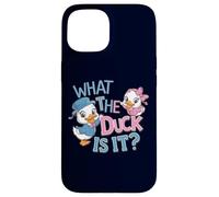 Custodia per iPhone 15 What the Duck Is It Gender Reveal Baby Shower Party