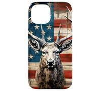 Custodia per iPhone 15 Whitetail Deer Buck Hunting Vintage Hunter American USA
