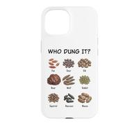 Custodia per iPhone 15 Who Dung It? Funny Animal Droppings Nature Diagram Detective