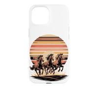 Custodia per iPhone 15 Wild Horses Running Free Equestrian Horse Lover