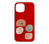 Custodia per iPhone 15 Wildflower Line Art Abstract Botanical Mid Century