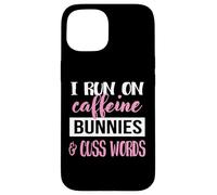 Custodia per iPhone 15 Womens Girls I Run On Bunnies & Caffeine Bunny Lover