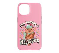 Custodia per iPhone 15 Womens Girls I'm Having A Meltdown Ice Cream Capybara Lover
