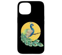 Custodia per iPhone 15 Womens Girls Kid Beautiful Yellow Moon Elegant Peacock Lover