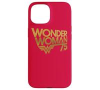 Custodia per iPhone 15 Wonder Woman 75th Anniversary Gold Logo