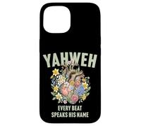 Custodia per iPhone 15 Yahweh Boho floreale umano anatomico cuore ebraico ebraico